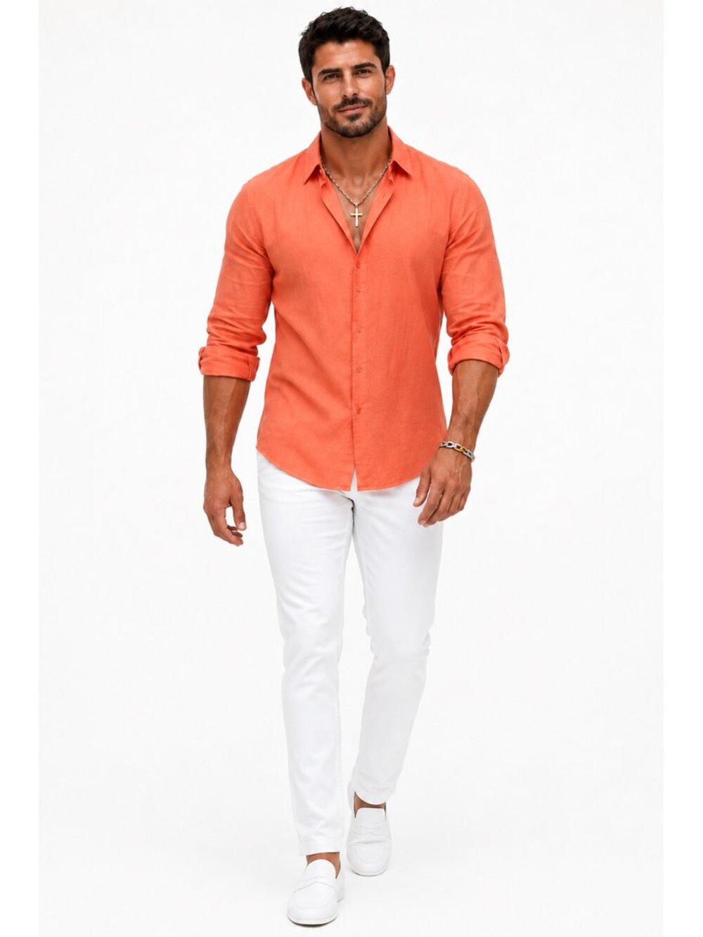 Bohio Men’s Long Sleeves Linen Shirts, Size 2XLarge.